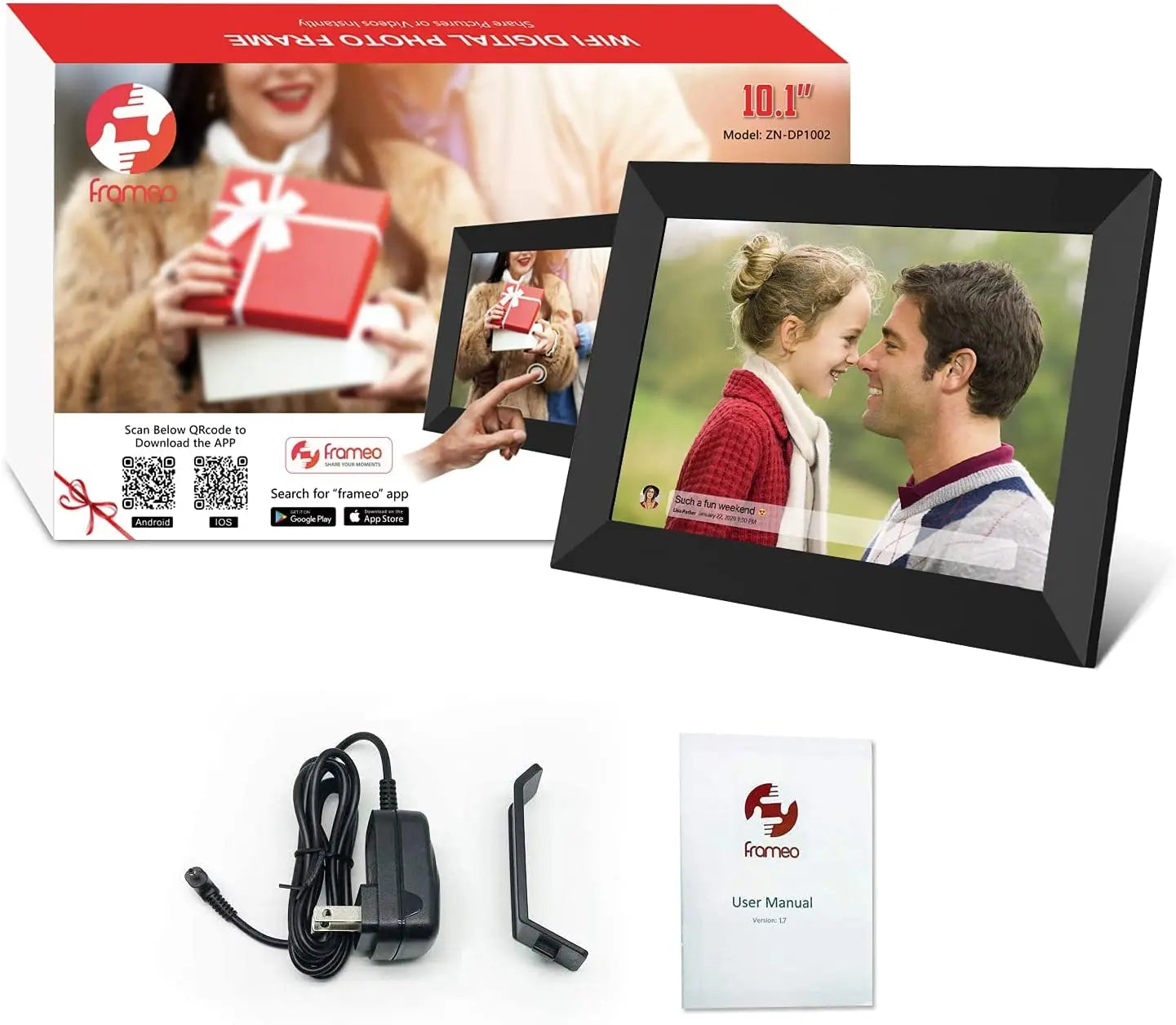 wifi enabled photo frame, gift package